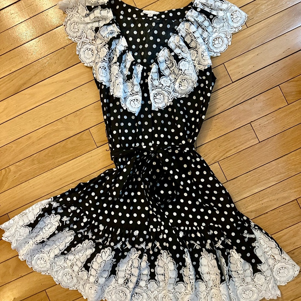 Miguelina size XS polka dot mini dress